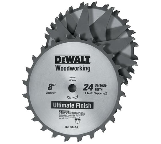 Набор дисков пильных для выборки паза DADO (2 шт; 203х16 мм; 24Т) DEWALT DW7670