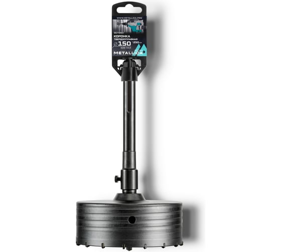 Коронка твердосплавная SDS-max 150x250х110 мм, h=50 мм, М22.0x2.0 мм, с адаптером METALLICA Optima 907283