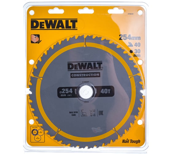 Диск пильный по дереву (254x30 мм; 40T) DEWALT DT90249-QZ