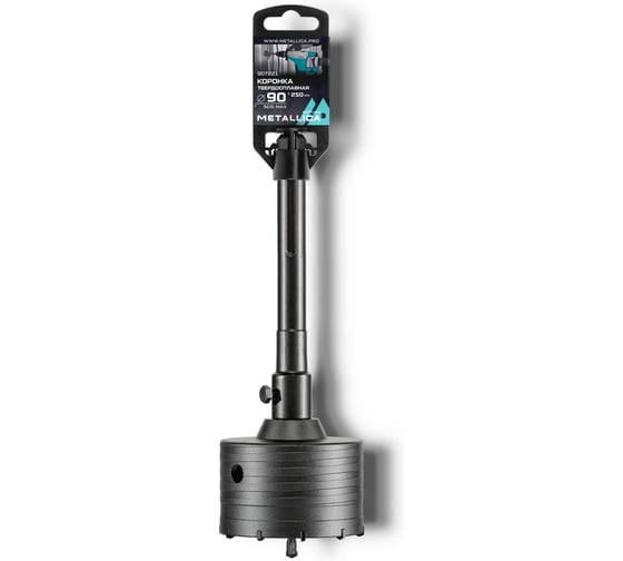 Коронка твердосплавная SDS-max 90x250х110 мм, h=50 мм, М22.0x2.0 мм, с адаптером METALLICA Optima 907221