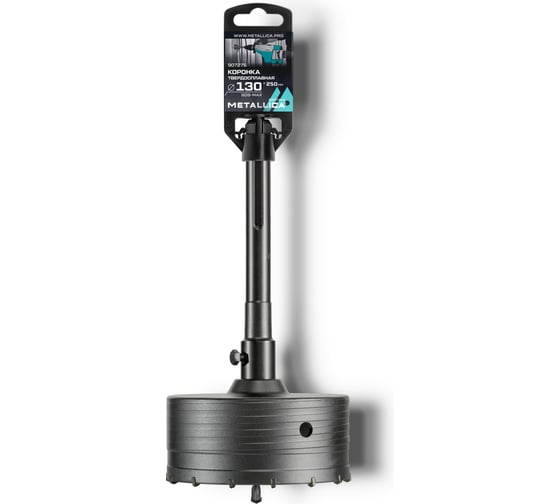 Коронка твердосплавная SDS-max 130x250х110 мм, h=50 мм, М22.0x2.0 мм, с адаптером METALLICA Optima 907276