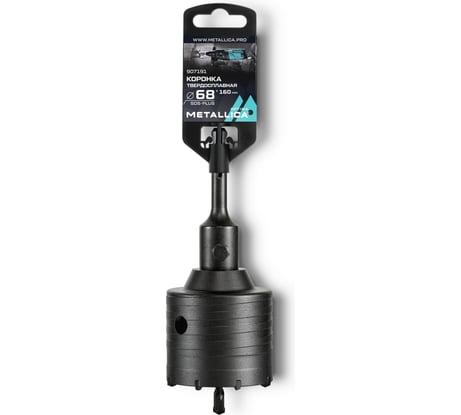 Коронка твердосплавная SDS-plus, 68x160х100 мм, h=50 мм, М22.0x2.0 мм, с адаптером METALLICA Optima 907191