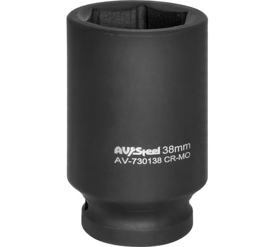 Головка ударная шестигранная удлиненная 38 мм, 3/4"DR AV Steel AV-730138