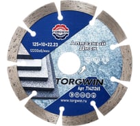 Диск алмазный TORGWIN отрезной сегментный по бетону и камню 125х22.2/10х2.0мм. Сold press Professionale T1421265