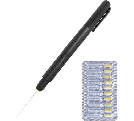 Набор игл с держателем для удаления пыли краски (10 игл + держатель) RoxelPro 499342