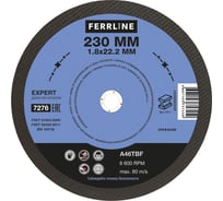 Круг отрезной по металлу Expert (230х1.8х22.2 мм; A46TBF) FerrLine 7276