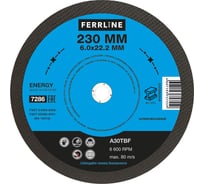 Круг для шлифования по металлу Energy (230х6х22.2 мм; A30TBF) FerrLine 7286