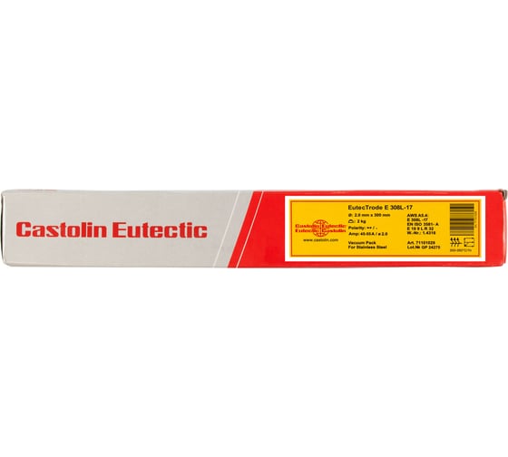 Электроды CASTOLIN  EutecTrode E308L-17 VP д.2,0x300 мм упак.2,0кг, 71101029