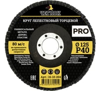 Круг лепестковый торцевой ПРО (125 мм; Р40) ЧЕГЛОК 16-10-204