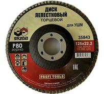 Круг лепестковый плоский (10 шт; 125х22 мм; Р80) SKRAB 35843