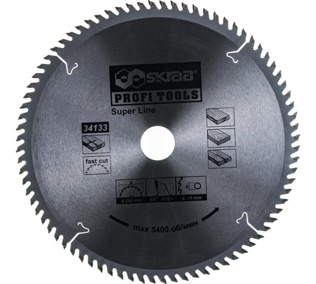 Диск пильный по дереву SUPER LINE (250х30 мм; 80Т) SKRAB 34133