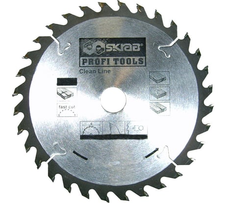 Диск пильный по дереву CLEAN LINE (125х22.2 мм; 30Т) SKRAB 34114