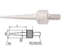 Наконечник для индикатора игольчатый стальной, L=17 мм, R=0.2 мм Dasqua 5333-7605