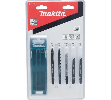 Набор пилок для лобзика 10 шт, дерево Basicx2, Fastх2, Finishx2, металл Basicx4 Makita B-44410