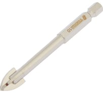 Сверло по керамике твердосплавное (10 мм; крестовый наконечник; шестигранный хвостовик) ТУНДРА 1443770