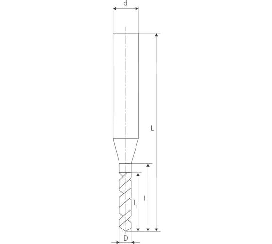 Сверло с утолщенным ц/х 0.30 мм, хв-к 1.2 мм, L=18 мм, l=2.2 мм, l1=1.7 мм, короткая серия, Р6М5 2309-0577, ГОСТ 8034-76 ИНСТУЛС 00001848190