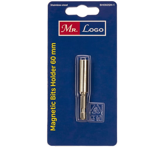 Магнитный держатель для бит 60 мм, нержавеющая сталь Mr.Logo BH060SM-1