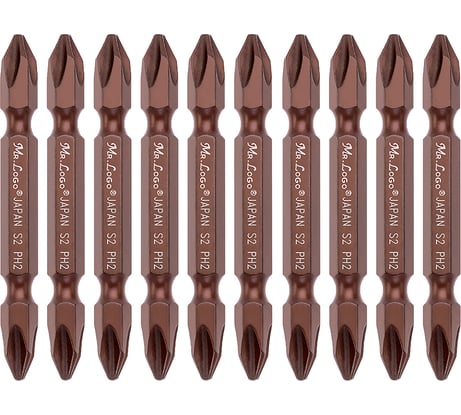 Бита для шуруповерта магнитная двусторонняя PH2xPH2, 65 мм, S2 Mr.Logo A065P2-10