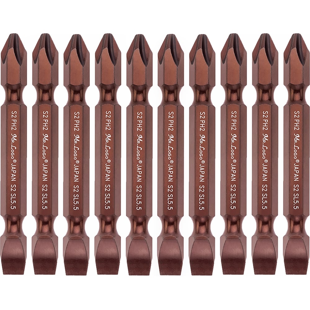 Бита для шуруповерта магнитная двусторонняя PH2xSL2, 75 мм, S2 Mr.Logo ...