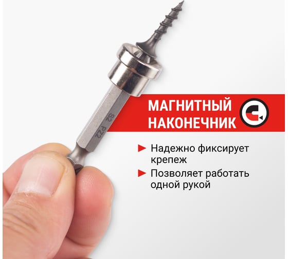 Биты магнитные с ограничителем PZ2, 50 мм 2 шт VIRA 554502