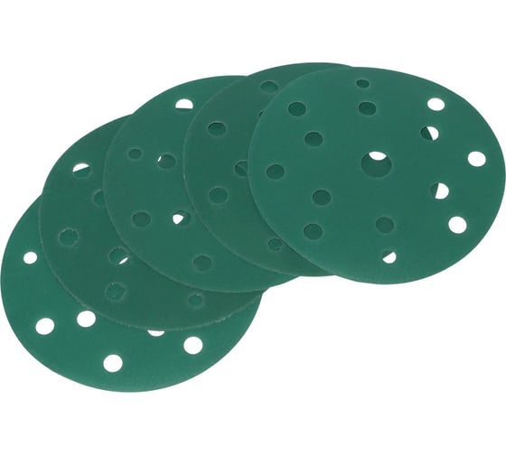 Круги шлифовальные 150 мм GREEN FILM 15 отверстий, P180, 50 шт CERAMAX 1CRX0330