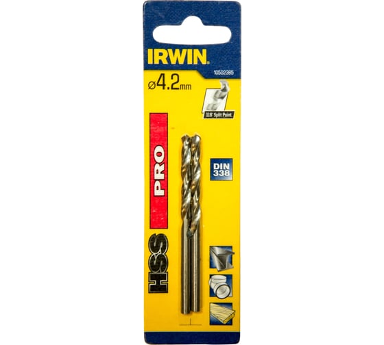 Сверло по металлу HSS PRO (2 шт; 4.2х43х75 мм) Irwin 10502385 1