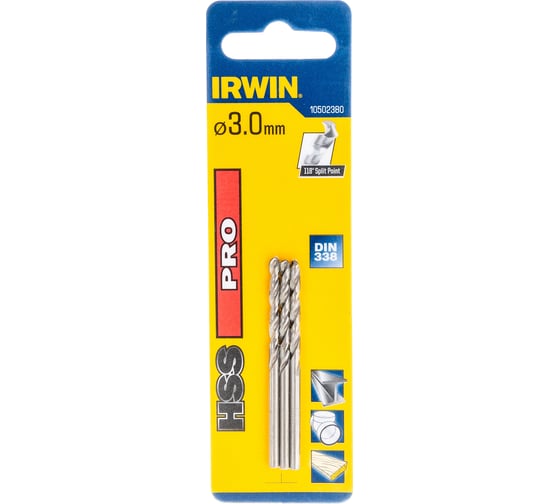 Сверло по металлу HSS PRO (3 шт; 3х33х61 мм) Irwin 10502380