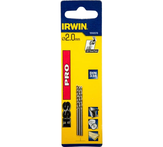 Сверло по металлу HSS PRO (3 шт; 2х24х49 мм) Irwin 10502378