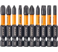 Набор бит ударные IMPACT TORX S2, PH, PZ, TT x 50 мм, 10 шт By VIRA RAGE 554196