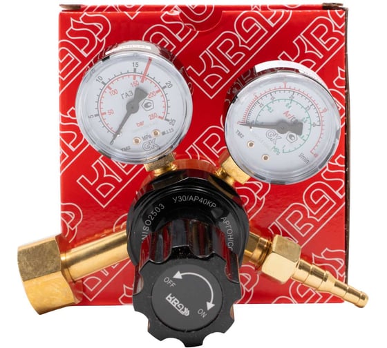 Регулятор расхода газа для углекислоты и аргона У 30/АР, 40 КР, 15 МПа, 30/40 л/мин, поверенный KRASS 2133508PV 1