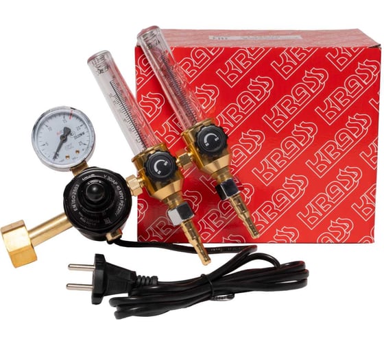 Регулятор расхода газа для углекислоты и аргона У 30/АР, 40 КРП, Р2, 220V, с 2 ротаметрами и подогревателем 220V, 15 МПа, 2x30/40 л/мин, поверенный KRASS 2133505PV