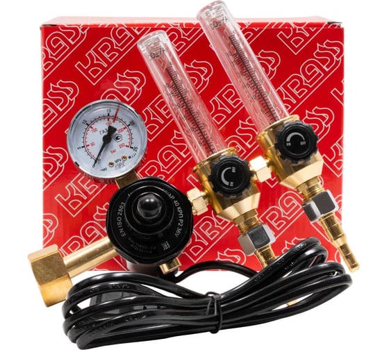 Регулятор расхода газа для углекислоты и аргона У 30/АР, 40 КРП, Р2, 36V, с 2 ротаметрами и подогревателем 36V, 15 МПа, 2x30/40 л/мин, поверенный KRASS 2133504PV 1