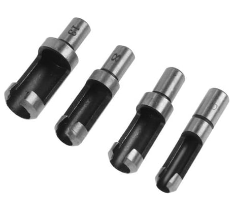 Набор пробочных сверл по дереву (4 шт; 6, 8, 10, 13 мм; цилиндрический хвостовик) ТУНДРА 4617851