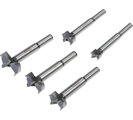 Набор сверл Форстнера (5 шт; 15, 20, 25, 30, 35 мм; цилиндрический хвостовик; твердосплавные пластины) ТУНДРА 4695995