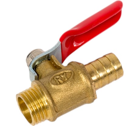 Краник латунный елочка 10 мм резьба наружная 1/4" BlackWeld 4417bw