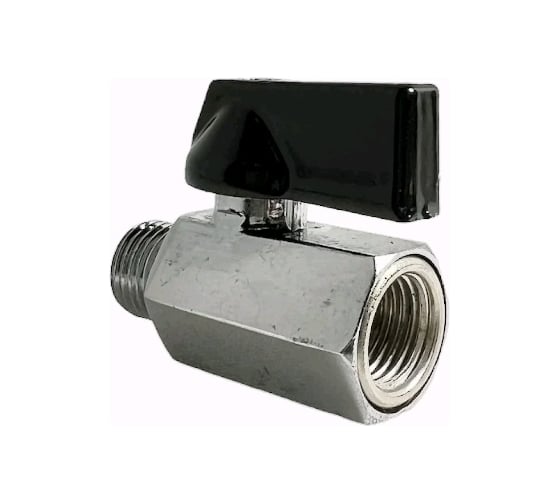 Кран шаровой переходник резьба внутренняя и наружная 1/4" FXM BlackWeld 4404bw 1