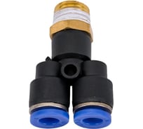 Фитинг Y-образный трубка 6 мм резьба 1/4 BlackWeld 5703bw