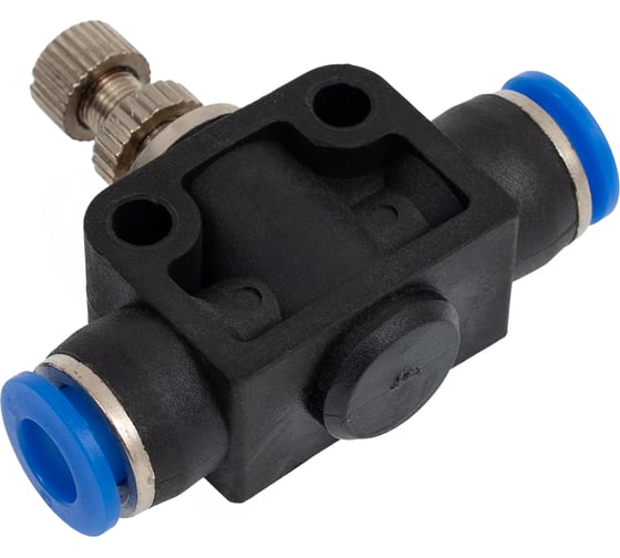 Фитинг с краником прямой 6 мм BlackWeld 6008bw 1