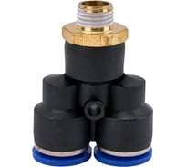 Фитинг цанговый Y-образный наружная резьба 1/4" - диаметр 12 мм BlackWeld 5706bw