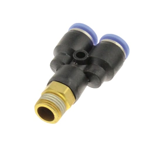 Фитинг цанговый Y-образный наружная резьба 1/4" - диаметр 10 мм BlackWeld 5705bw