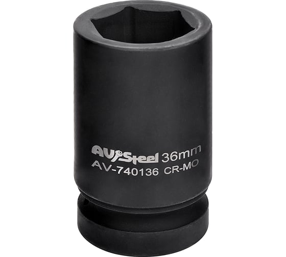 Головка ударная шестигранная удлиненная (36 мм; 1DR) AV Steel AV-740136