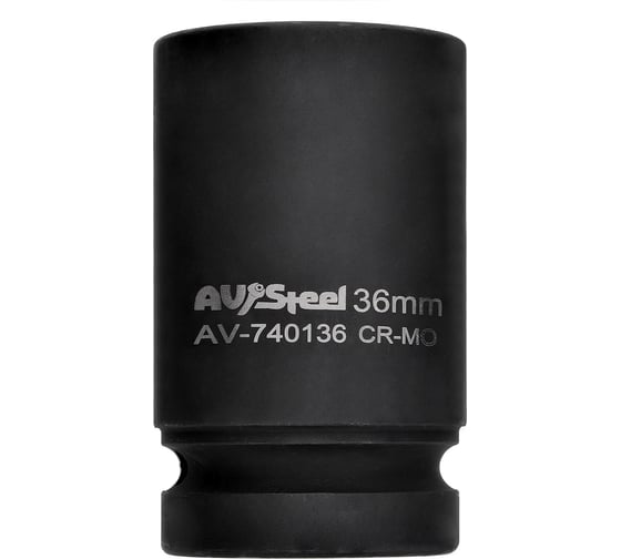 Головка ударная шестигранная удлиненная (36 мм; 1DR) AV Steel AV-740136