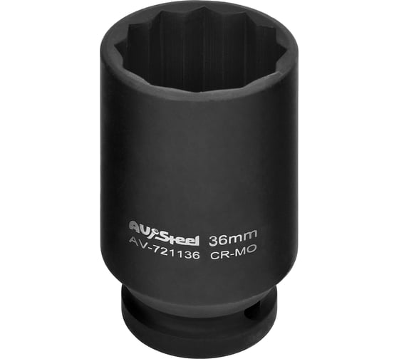 Головка ударная двенадцатигранная удлиненная (36 мм; 1/2DR) AV Steel AV-721136 1