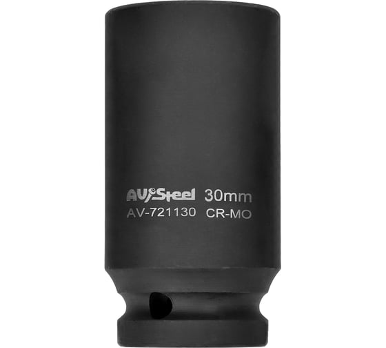 Головка ударная двенадцатигранная удлиненная (30 мм; 1/2DR) AV Steel AV-721130