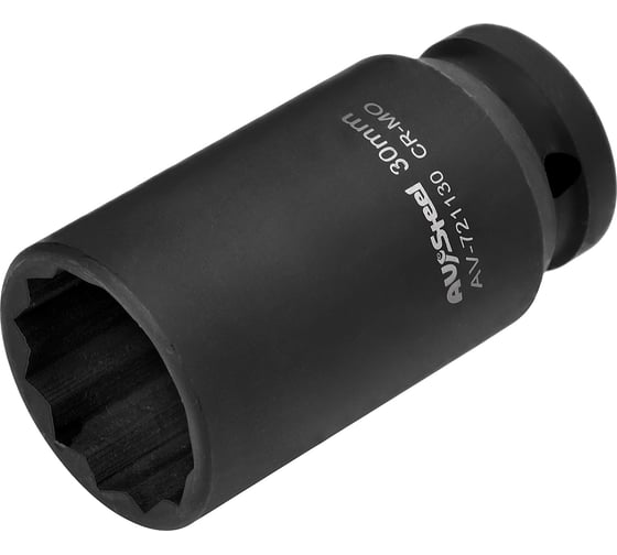 Головка ударная двенадцатигранная удлиненная (30 мм; 1/2DR) AV Steel AV-721130