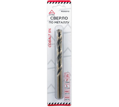 Сверло по металлу Cobalt 5% (12х151х101 мм; HSS-Со 5%) ARNEZI R5202112