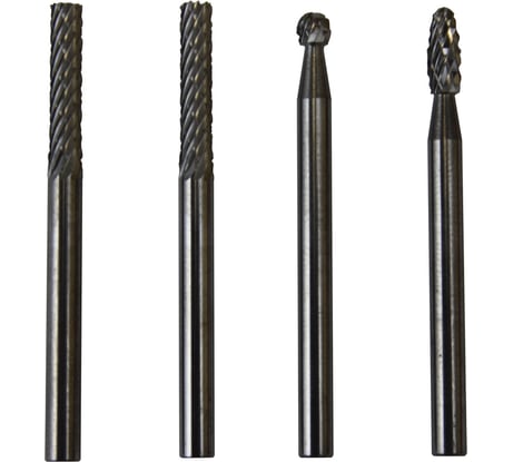 Набор из 4 твердосплавных борфрез с хвостовиком 3 мм Euroboor RBS.104