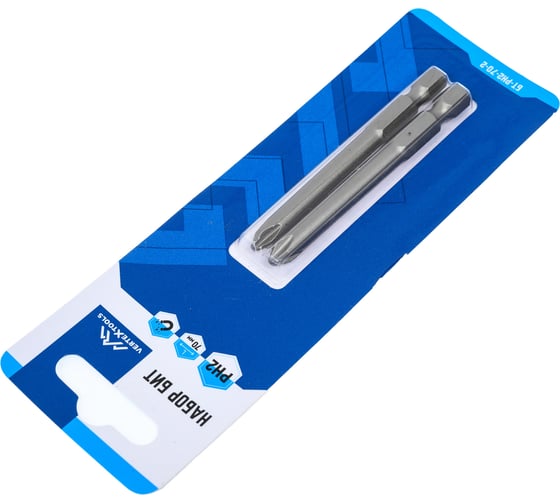 Бита PH2, 70 мм, 2 шт vertextools БТ-PH2-70-2