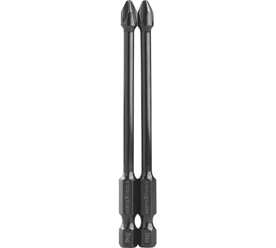 Бита IMPACT TORSION PH2, 90 мм, 2шт vertextools IP-TR-PH2-90-2