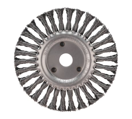 Щетка дисковая 175х22.23 мм для УШМ, крученая стальная проволока KRANZ KR-91-1240